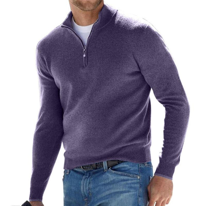 Maglione Casual Da Uomo Con Mezza Zip | Manica Lunga