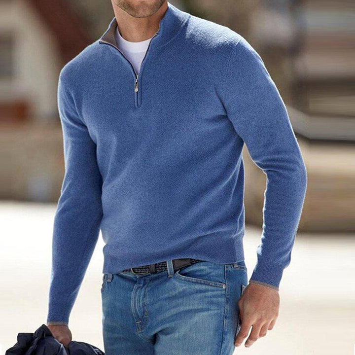 Maglione Casual Da Uomo Con Mezza Zip | Manica Lunga
