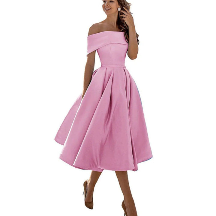 Amira | Abito Da Cocktail Con Spalle Scoperte Da Donna | Midi