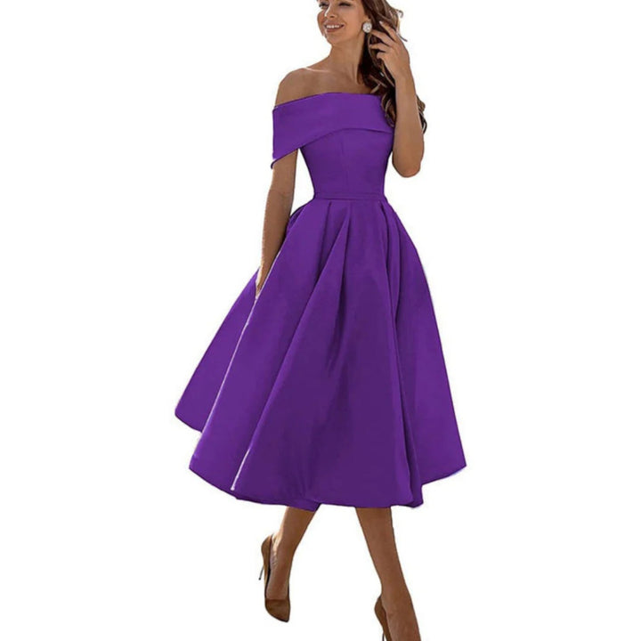 Amira | Abito Da Cocktail Con Spalle Scoperte Da Donna | Midi