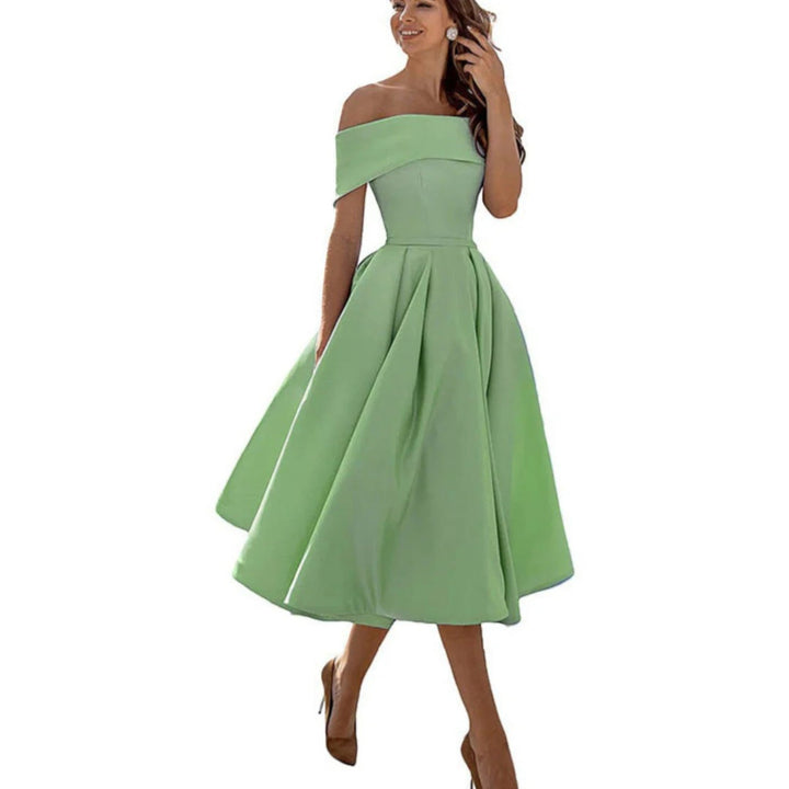 Amira | Abito Da Cocktail Con Spalle Scoperte Da Donna | Midi