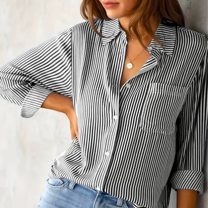 Amélie | Camisa Casual De Rayas Para Mujer | Manga Larga