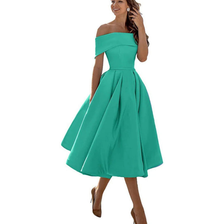 Amira | Abito Da Cocktail Con Spalle Scoperte Da Donna | Midi