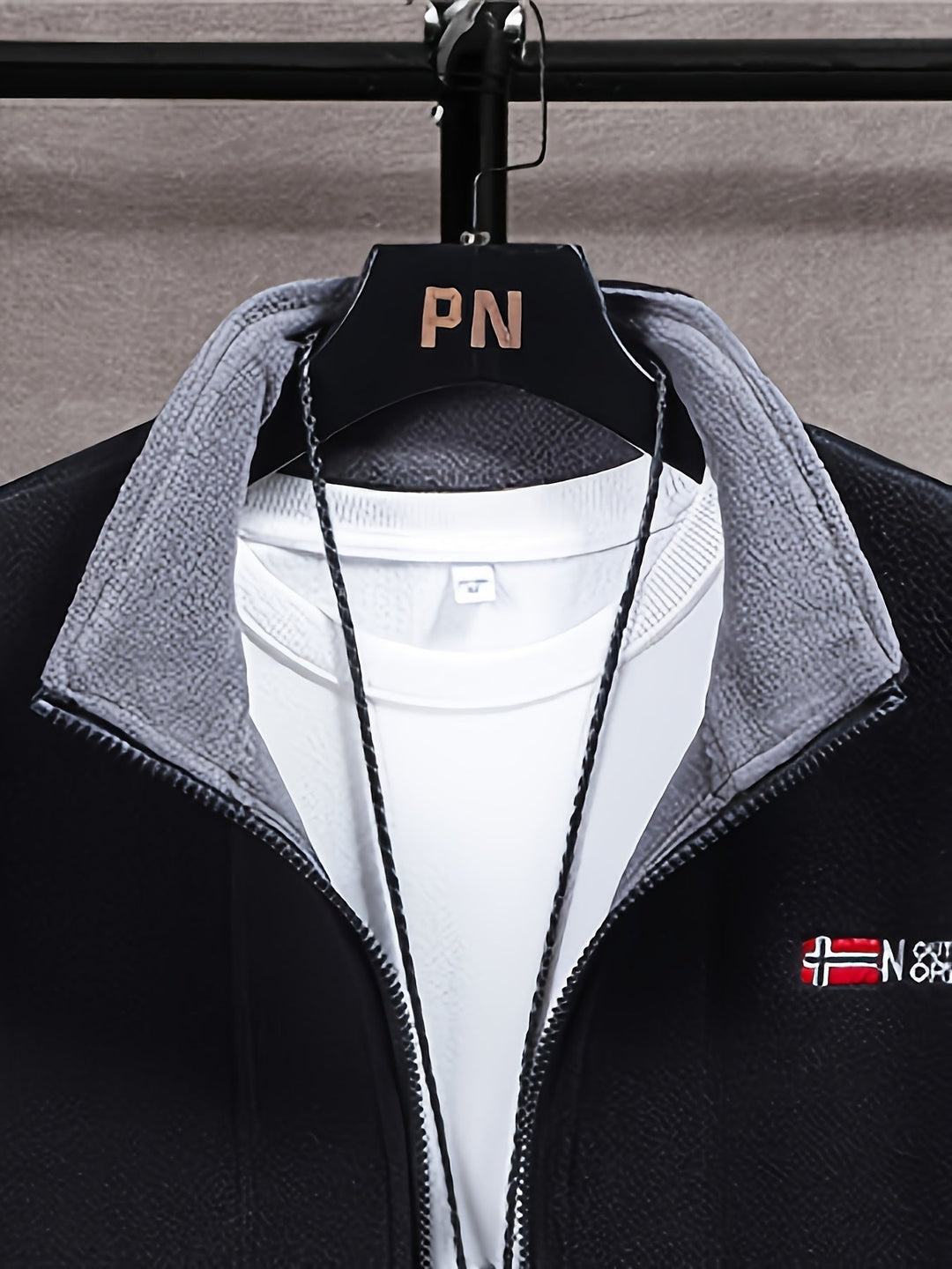 Chaqueta de forro polar para hombre de exterior | Con cuello