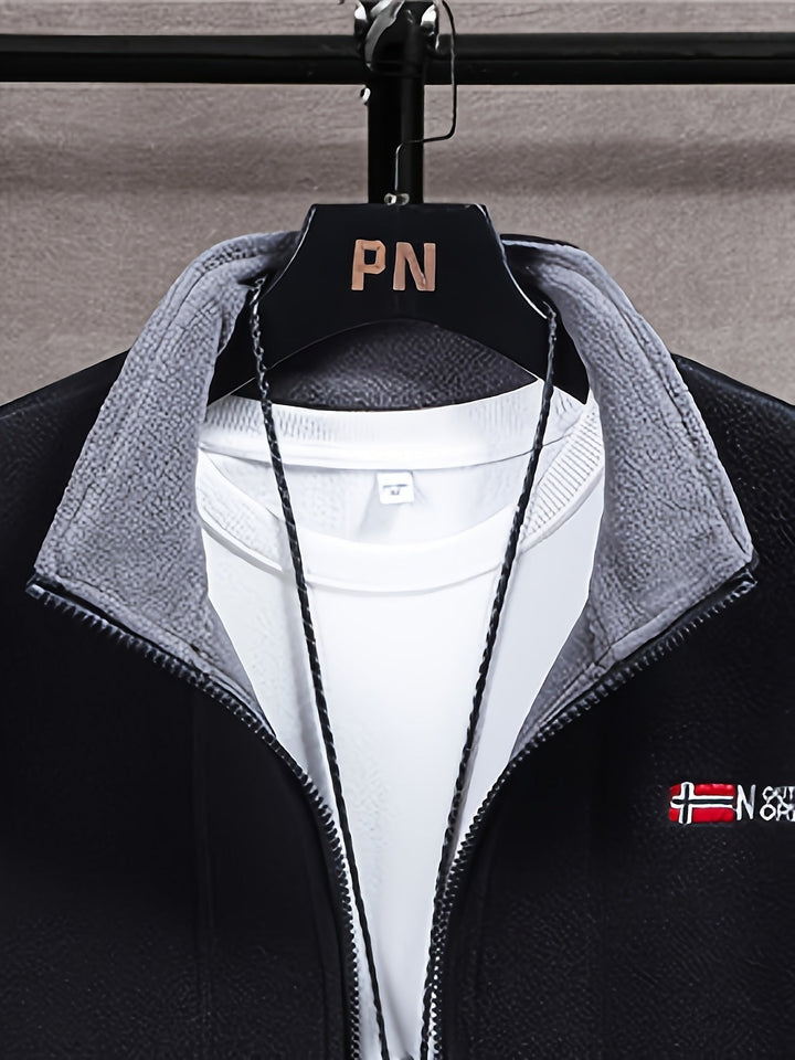 Chaqueta de forro polar para hombre de exterior | Con cuello