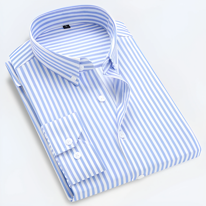 Camicia Da Uomo Con Abbottonatura | Colletto A Righe