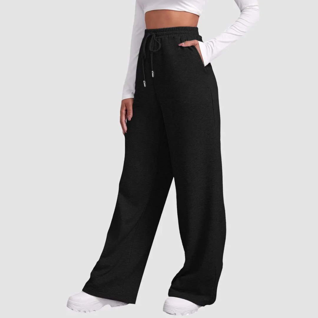 Pantalones De Jogging Anchos Para Mujer | De Cintura Alta