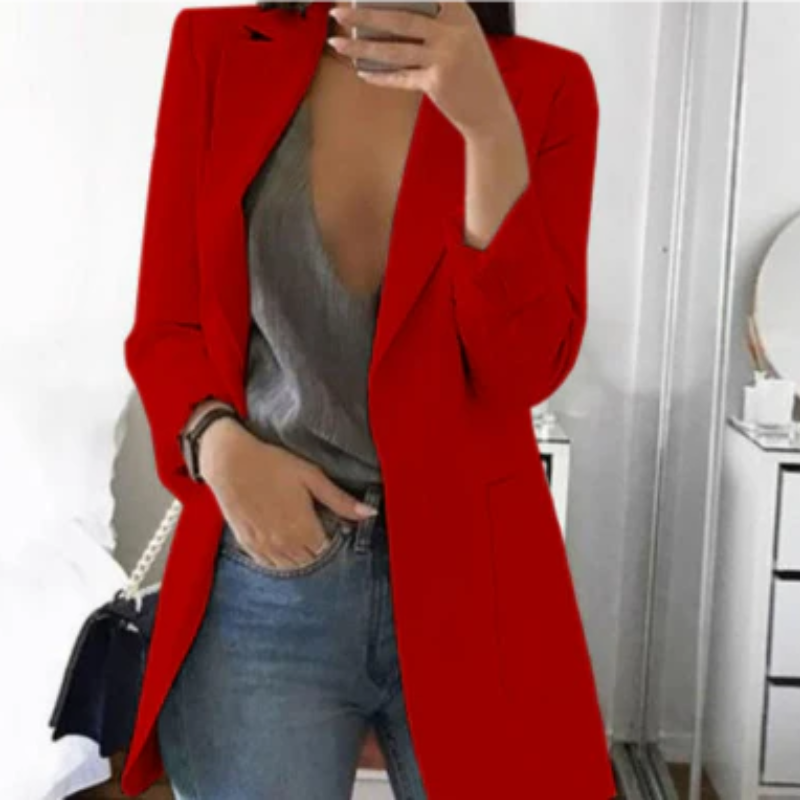 Elegante Blazer Da Donna Aperto Davanti | Manica Lunga