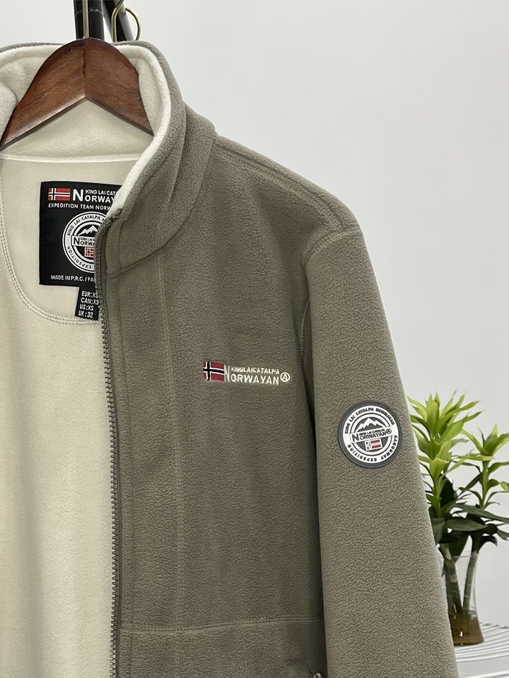 Chaqueta de forro polar para hombre de exterior | Con cuello