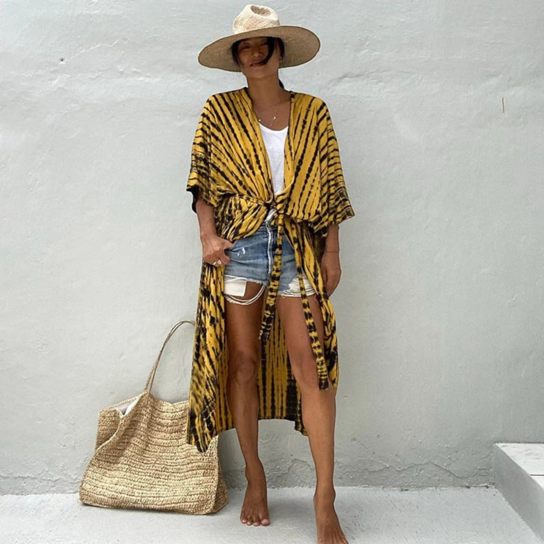 Copri Kimono Con Stampa Tie-dye Per Donna