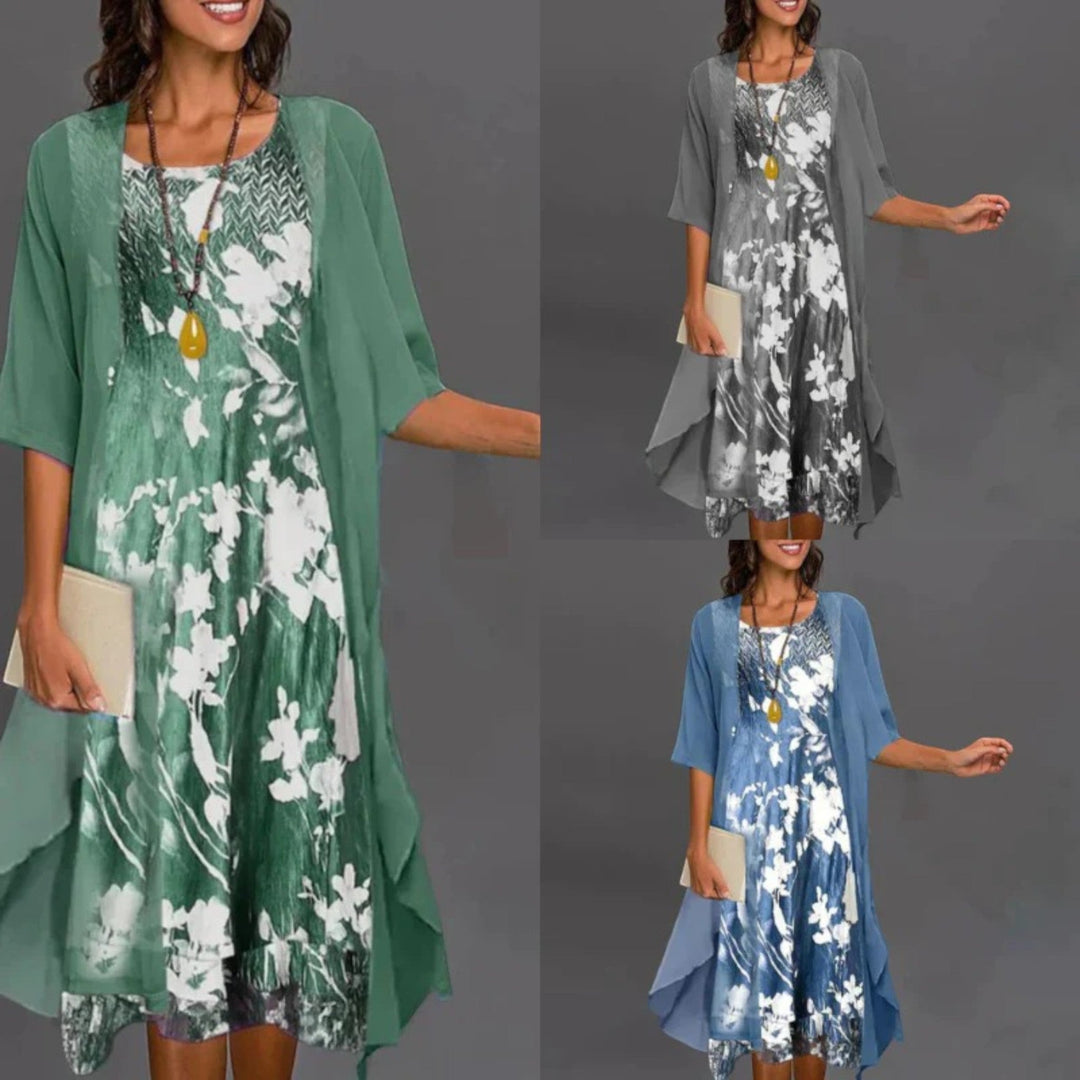 Maëlle | Vestido Elegante Floral Para Mujer Con Blazer | Mini