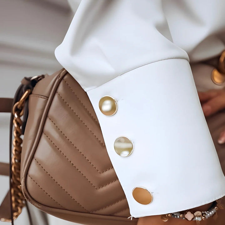 Indira | Camisa elegante con cuello alto para mujer | Manga larga