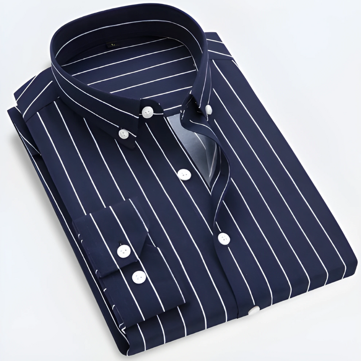 Camicia Da Uomo Con Abbottonatura | Colletto A Righe