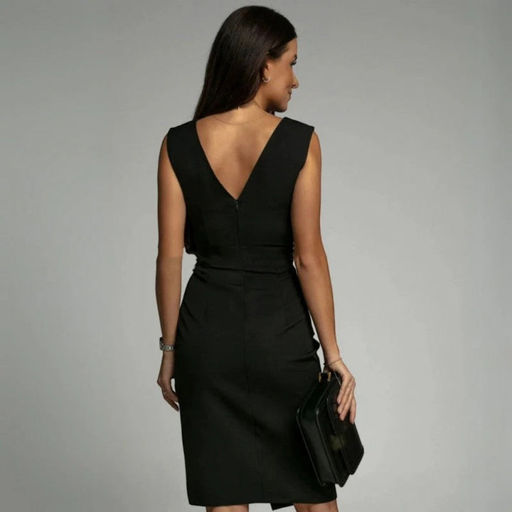 Coralie | Vestito Elegante Senza Maniche Con Scollo A V Da Donna | Midi