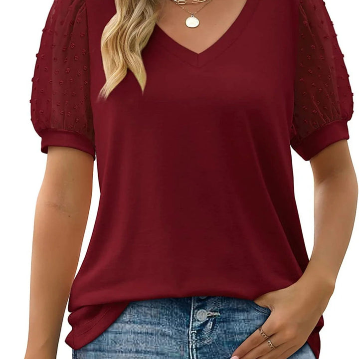 Anouk | Top elegante con escote en V para mujer | Mangas cortas