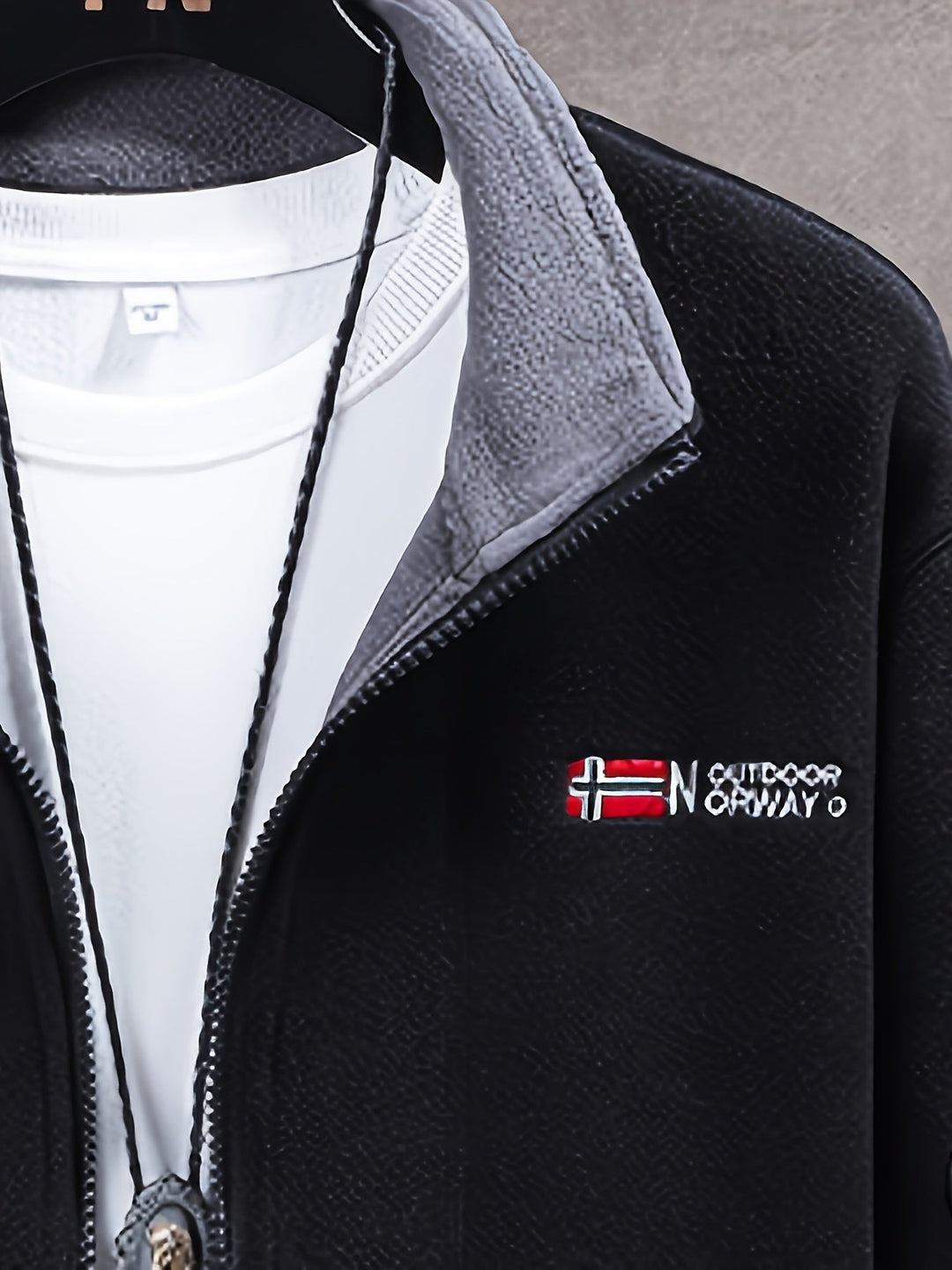 Chaqueta de forro polar para hombre de exterior | Con cuello