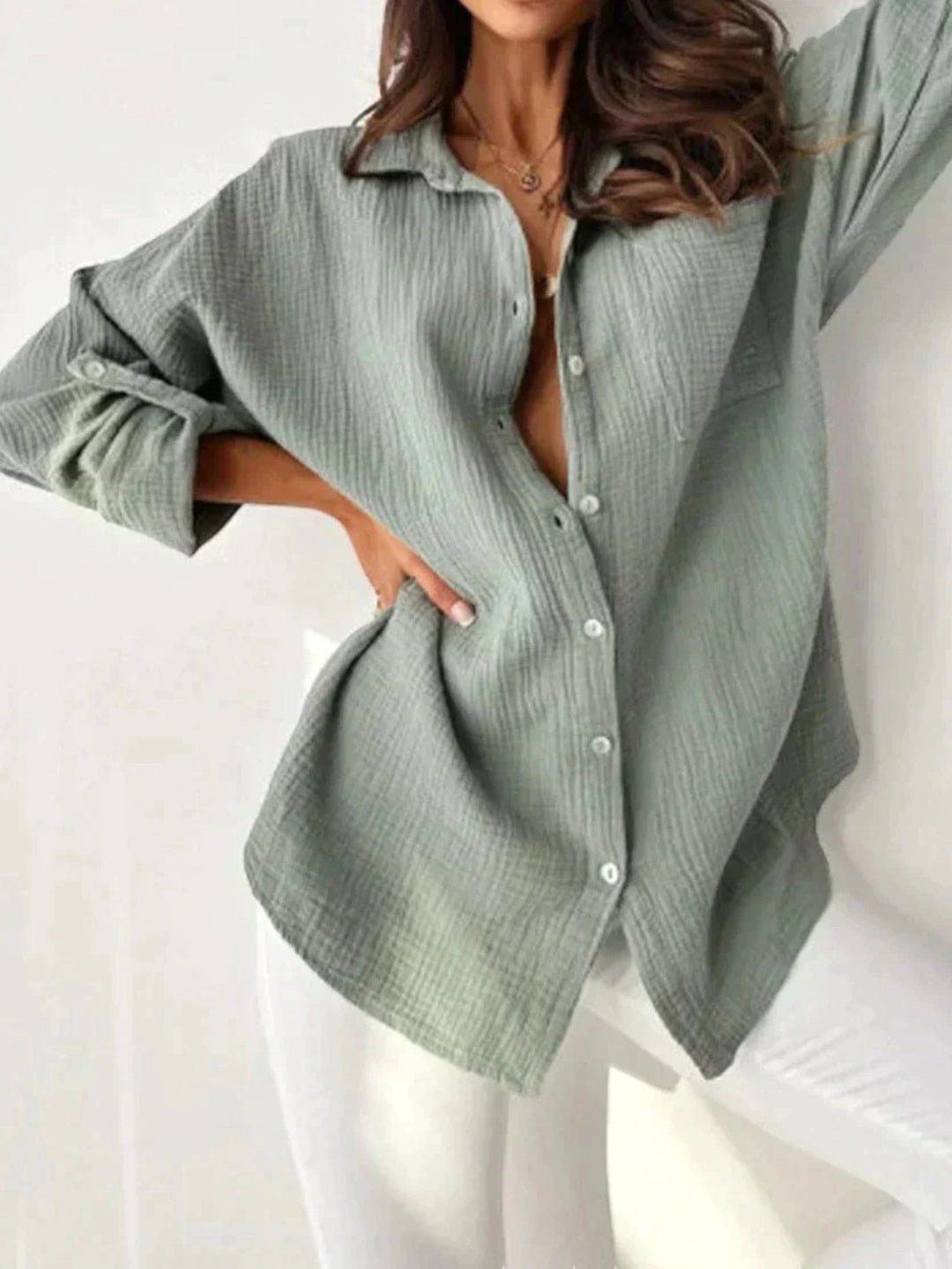 Cómoda camisa de verano para mujer | manga larga