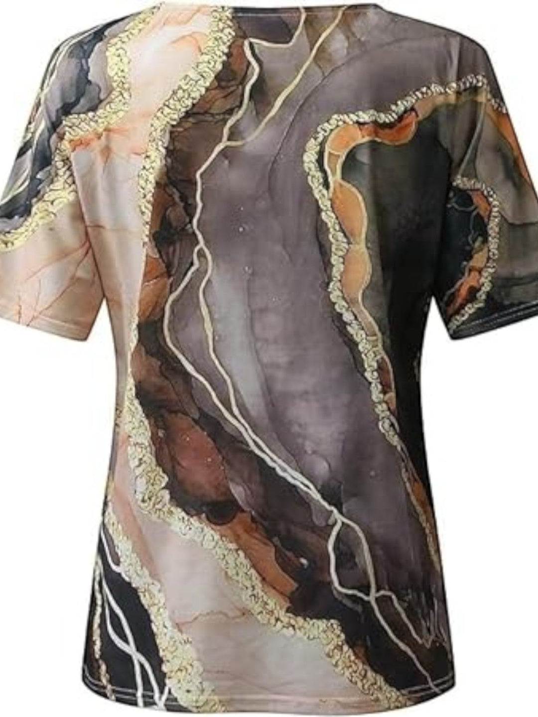 Top bohemio con escote en V para mujer | manga corta