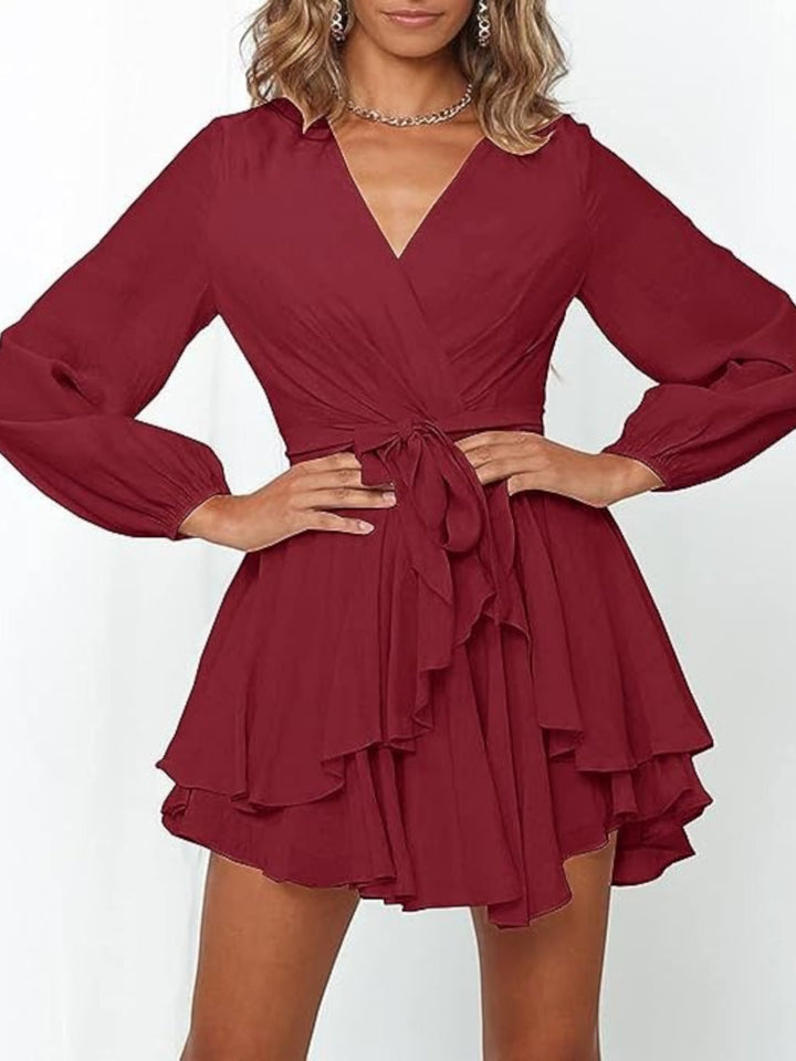 Abito Da Festa Con Volant E Scollo A V Da Donna | Mini