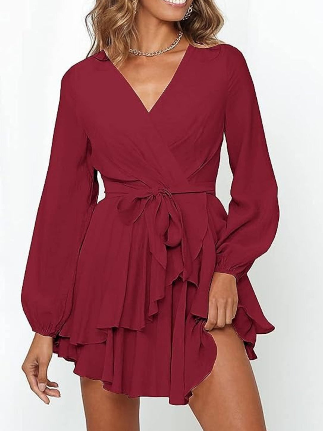 Abito Da Festa Con Volant E Scollo A V Da Donna | Mini