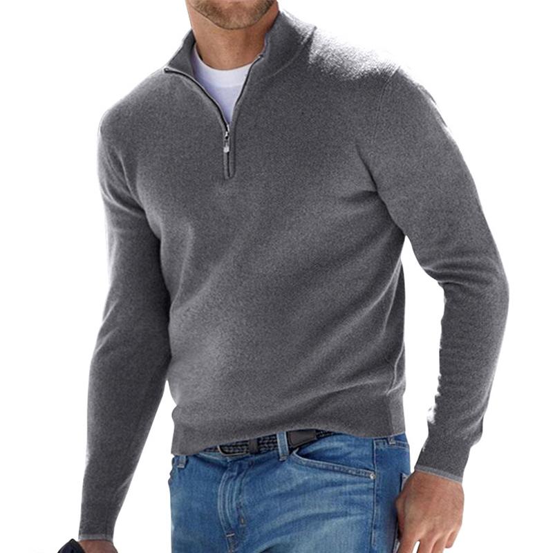 Maglione Casual Da Uomo Con Mezza Zip | Manica Lunga