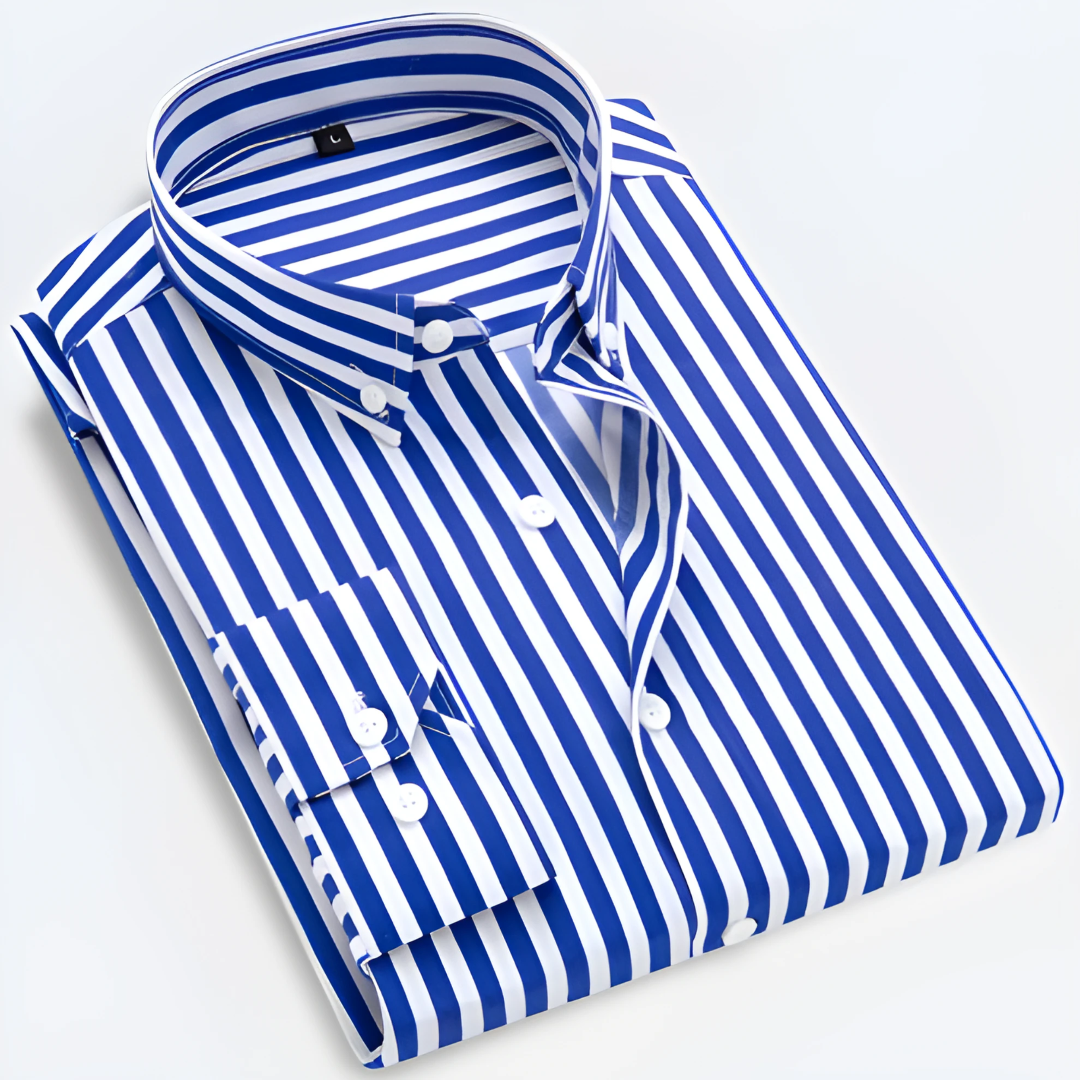 Camicia Da Uomo Con Abbottonatura | Colletto A Righe