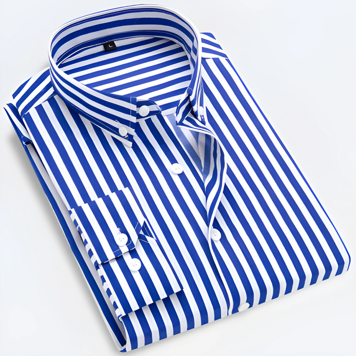 Camicia Da Uomo Con Abbottonatura | Colletto A Righe