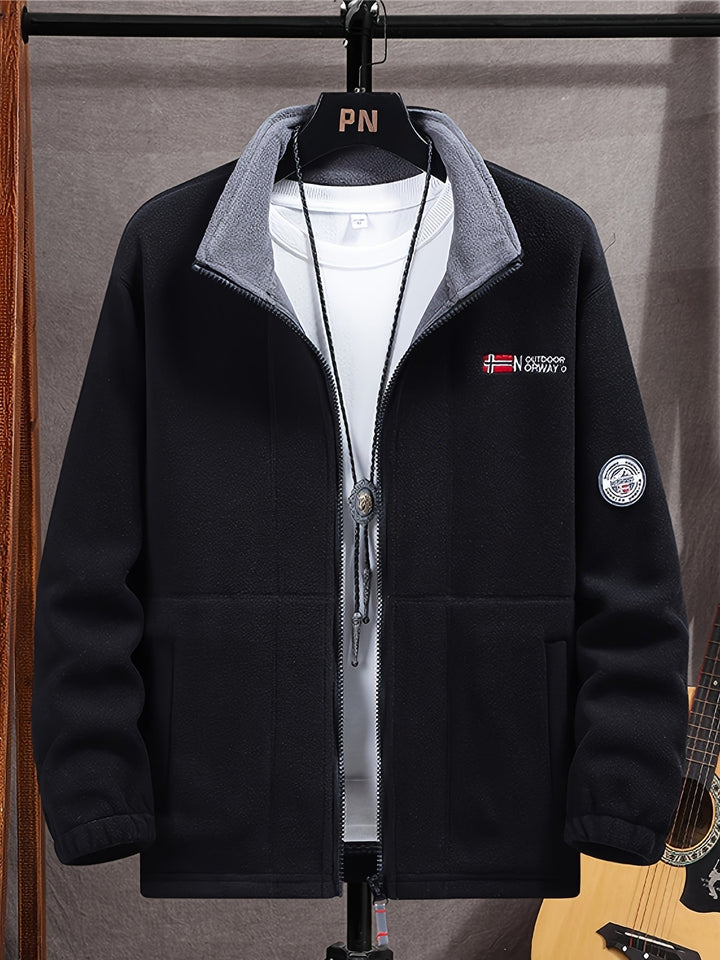 Chaqueta de forro polar para hombre de exterior | Con cuello