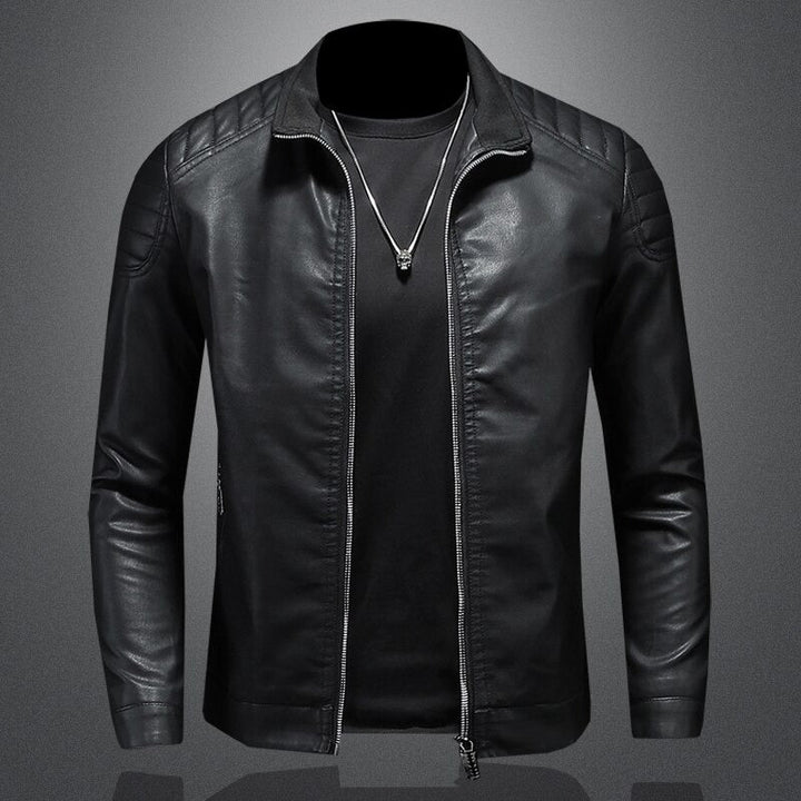 Chaqueta de cuero para motociclista para hombre | Mangas largas
