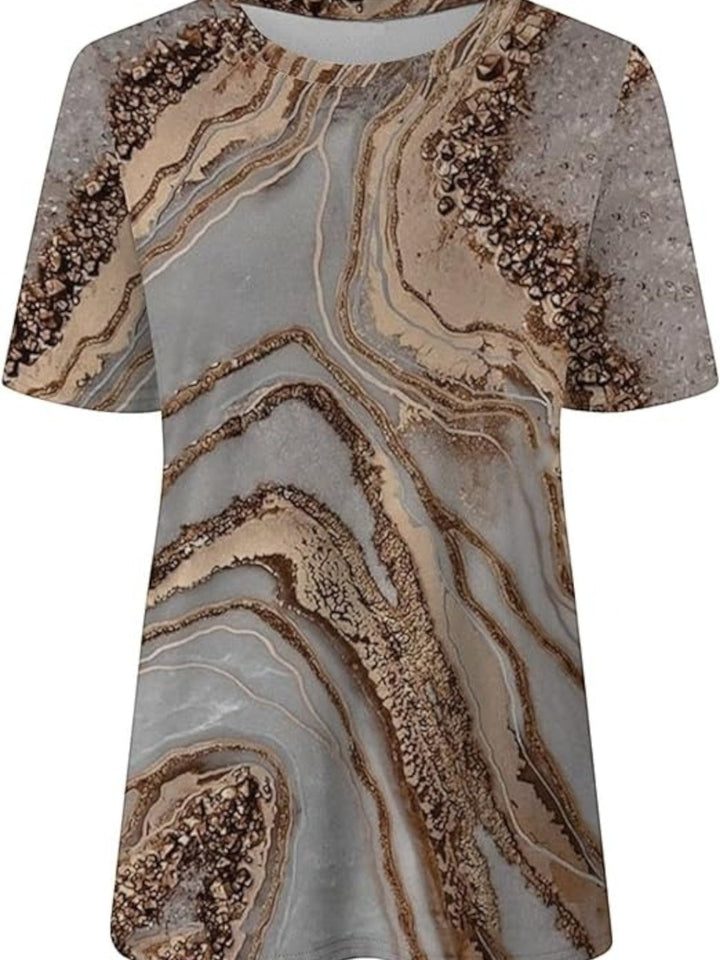 Top bohemio con escote en V para mujer | manga corta