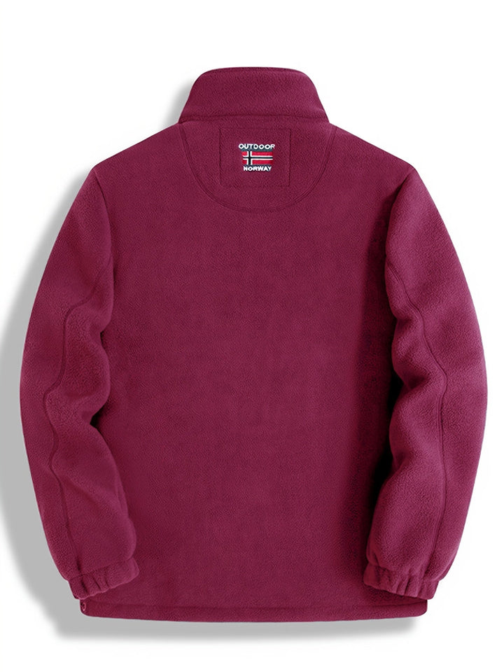 Chaqueta de forro polar para hombre de exterior | Con cuello