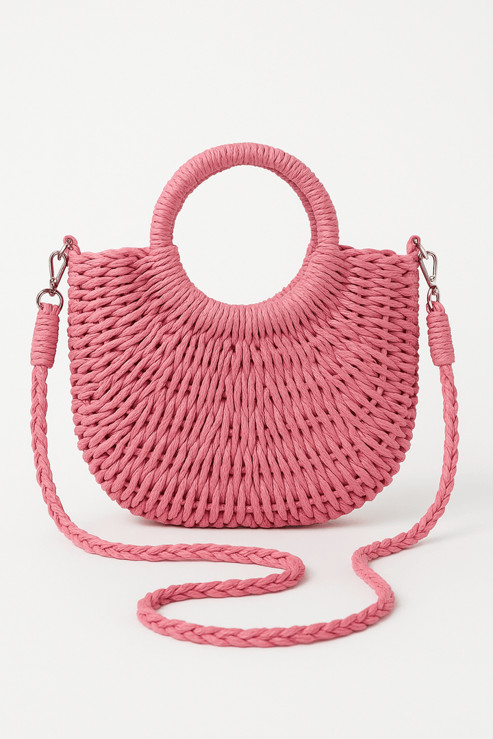 Bolso de Mano en Paja Bohemio