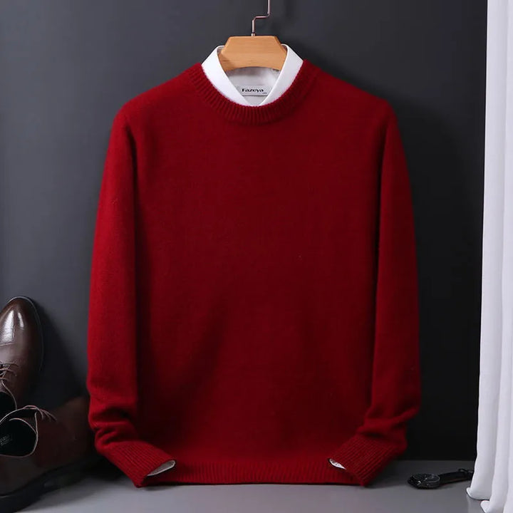 Maglione Girocollo In Cashmere Per Uomo | Manica Lunga