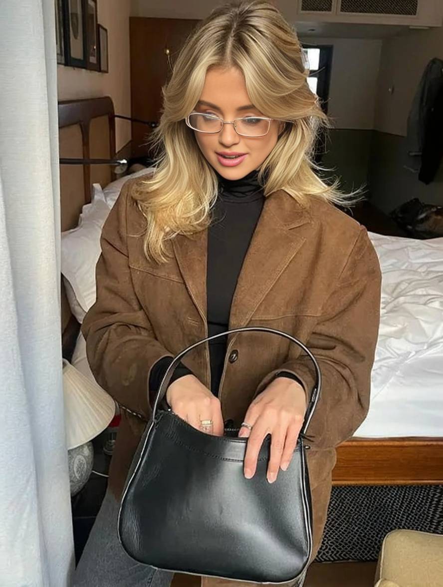 Giacca In Pelle Scamosciata Vintage Casual Per Donna | Con Tasche