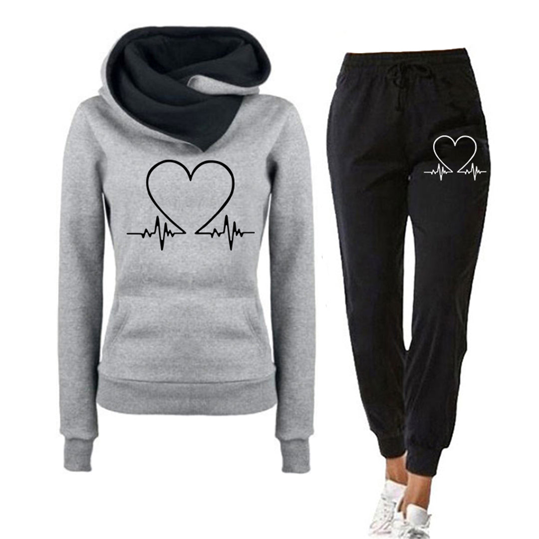 Felpa Con Cappuccio E Pantaloni Da Donna | Heartbeat