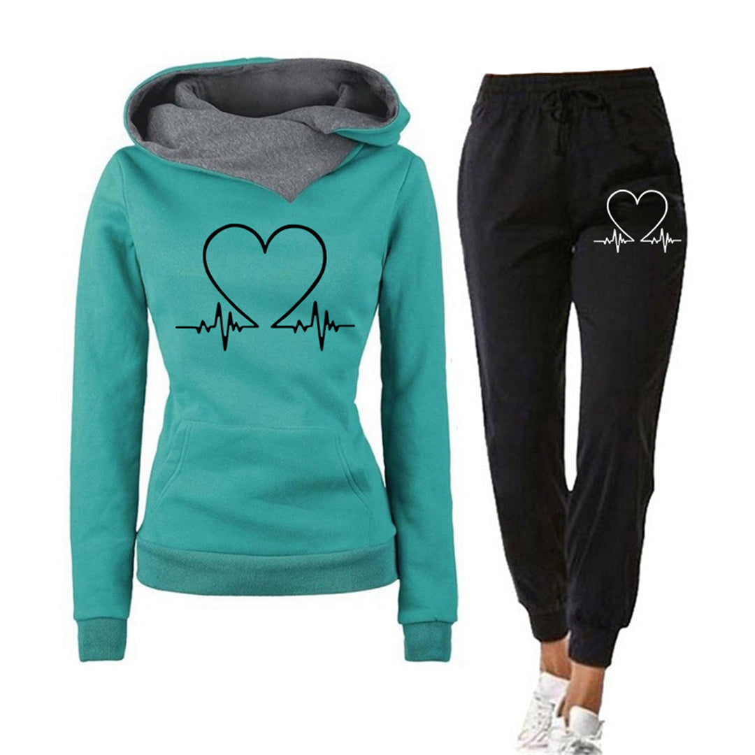 Felpa Con Cappuccio E Pantaloni Da Donna | Heartbeat