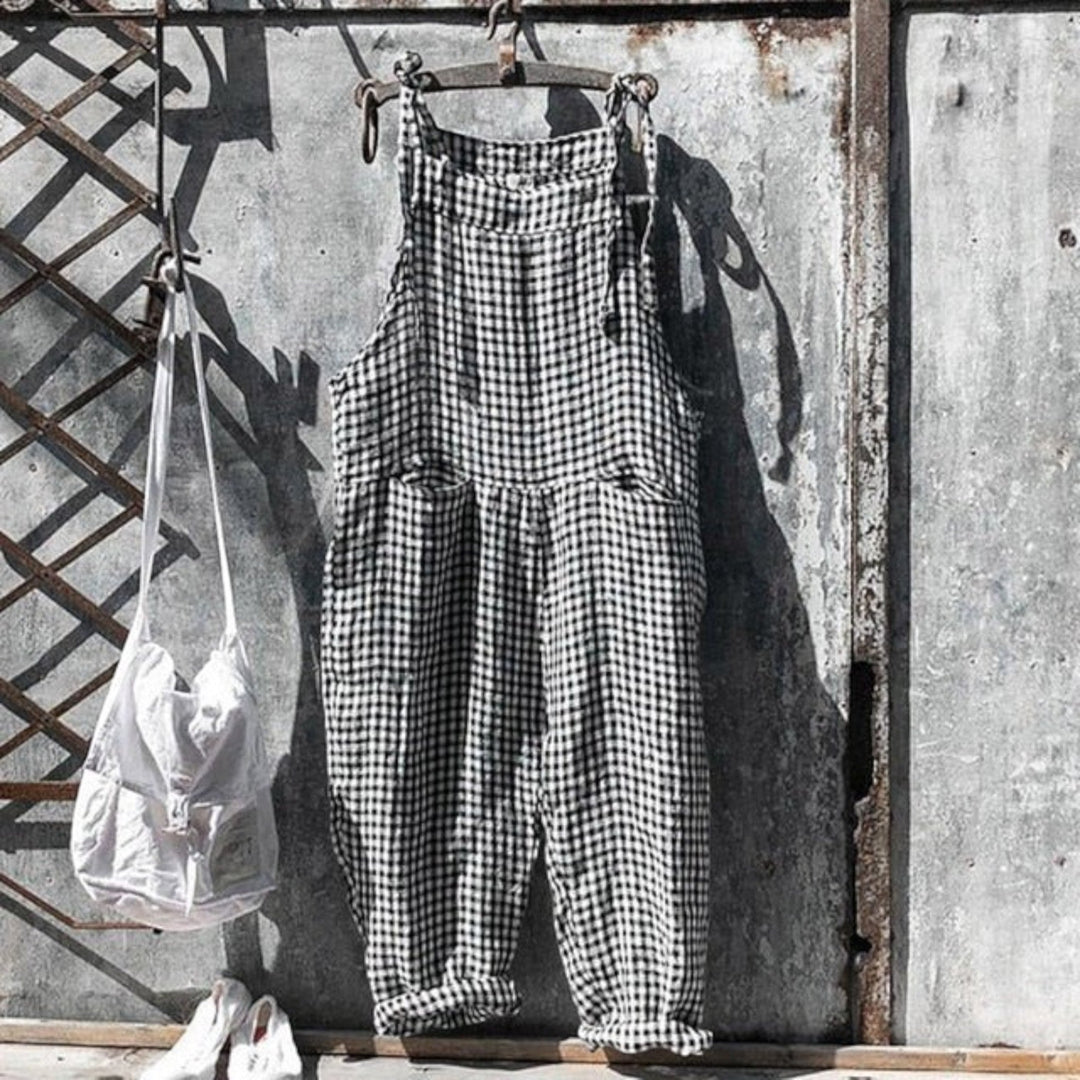 Tuta Senza Maniche A Scacchi Da Donna | Estate