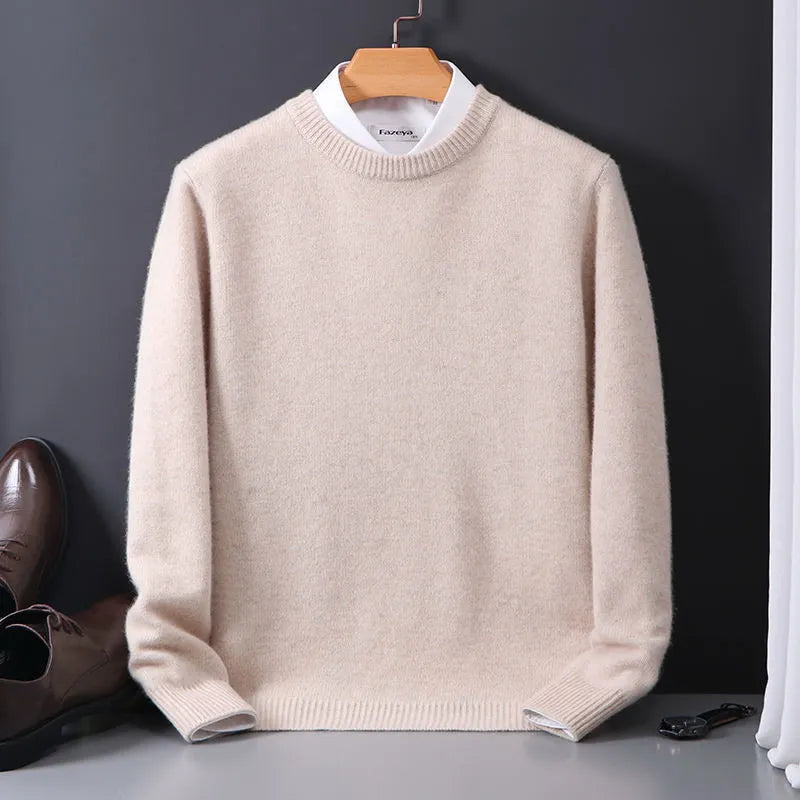 Maglione Girocollo In Cashmere Per Uomo | Manica Lunga