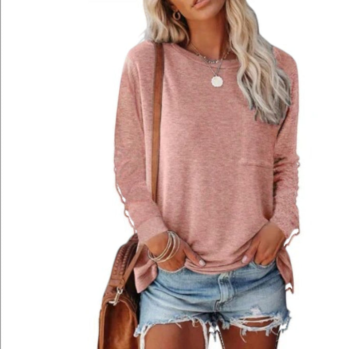 Lilou | Camiseta casual de cuello redondo para mujer | Manga larga