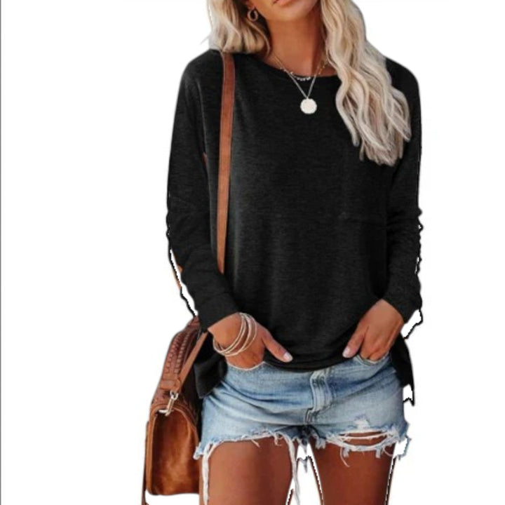 Lilou | Camiseta casual de cuello redondo para mujer | Manga larga