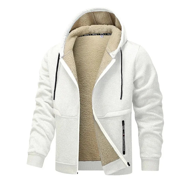 Chaqueta de forro polar casual para hombre con manga larga | Invernal