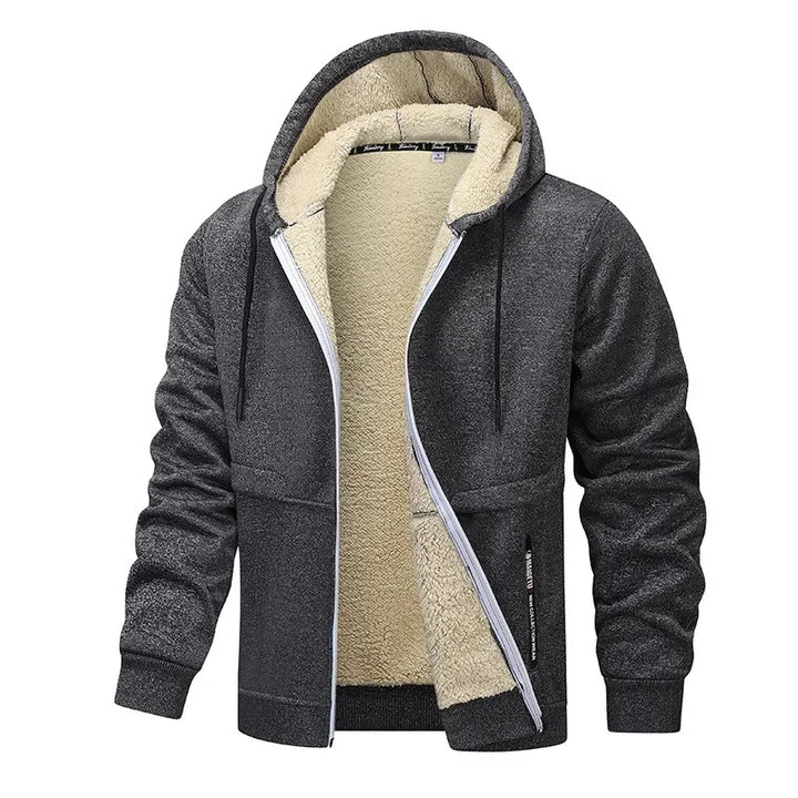 Chaqueta de forro polar casual para hombre con manga larga | Invernal