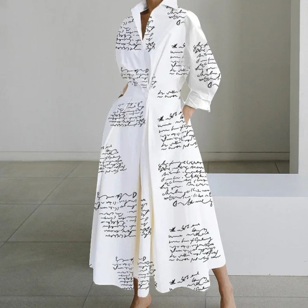 Anouk | Abito Camicia Floreale Con Scollo A V Per Donna | Midi