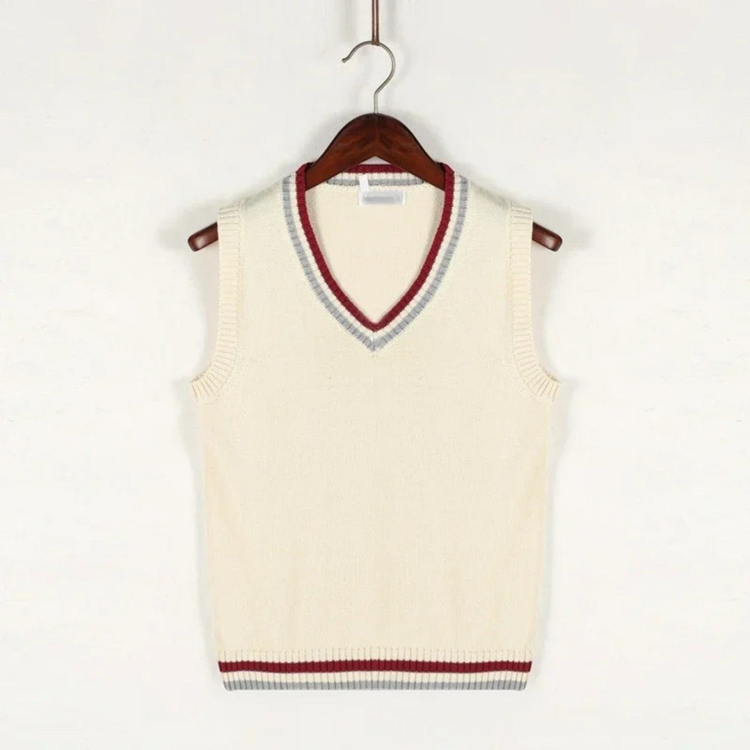 Adrian | Gilet A Righe Con Scollo A V Per Uomo | Senza Maniche