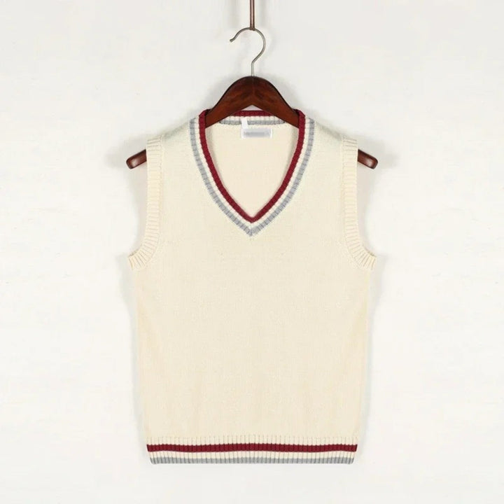 Adrian | Gilet A Righe Con Scollo A V Per Uomo | Senza Maniche