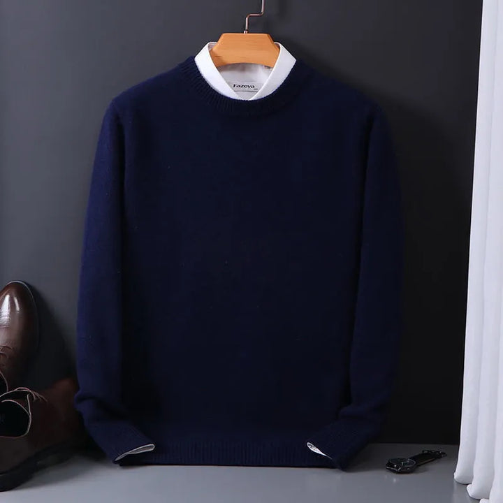 Maglione Girocollo In Cashmere Per Uomo | Manica Lunga