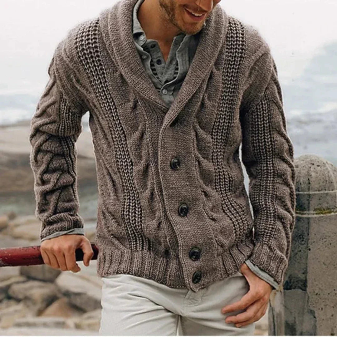 Cardigan Casual Da Uomo A Maniche Lunghe In Maglia | Inverno