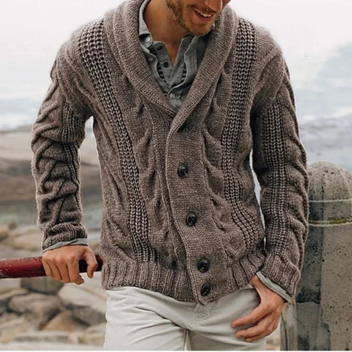 Cardigan Casual Da Uomo A Maniche Lunghe In Maglia | Inverno