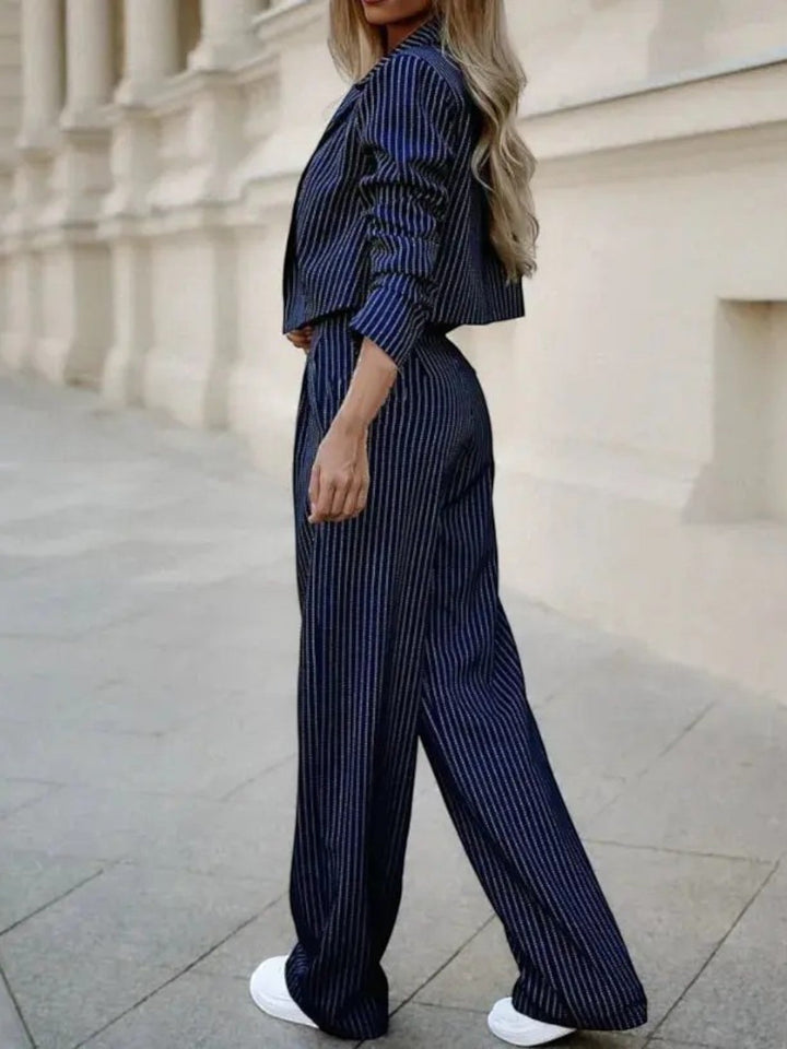 Anna | Set Due Pezzi A Righe Eleganti Da Donna