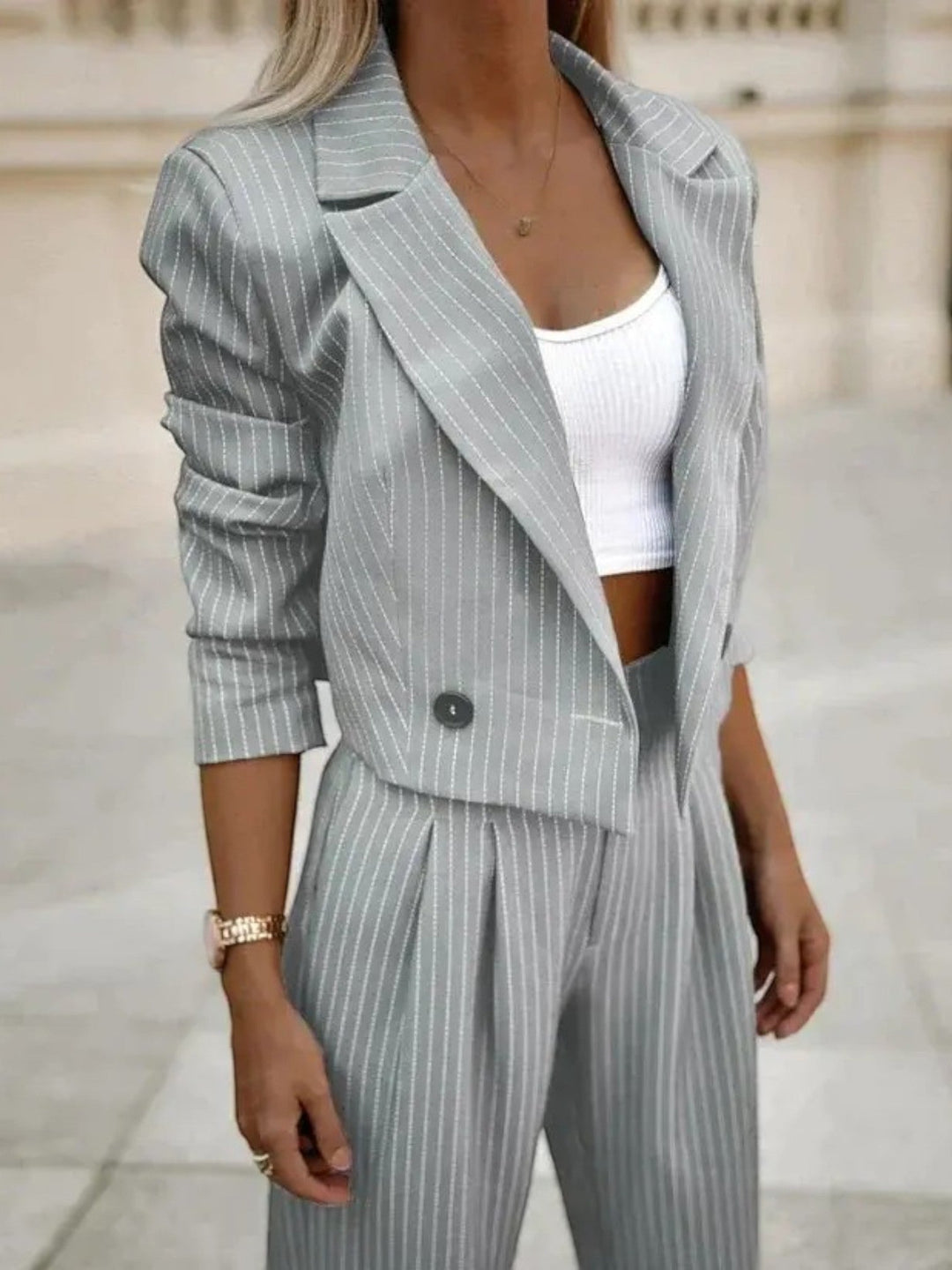 Anna | Set Due Pezzi A Righe Eleganti Da Donna
